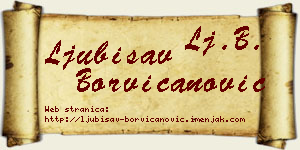 Ljubisav Borvičanović vizit kartica